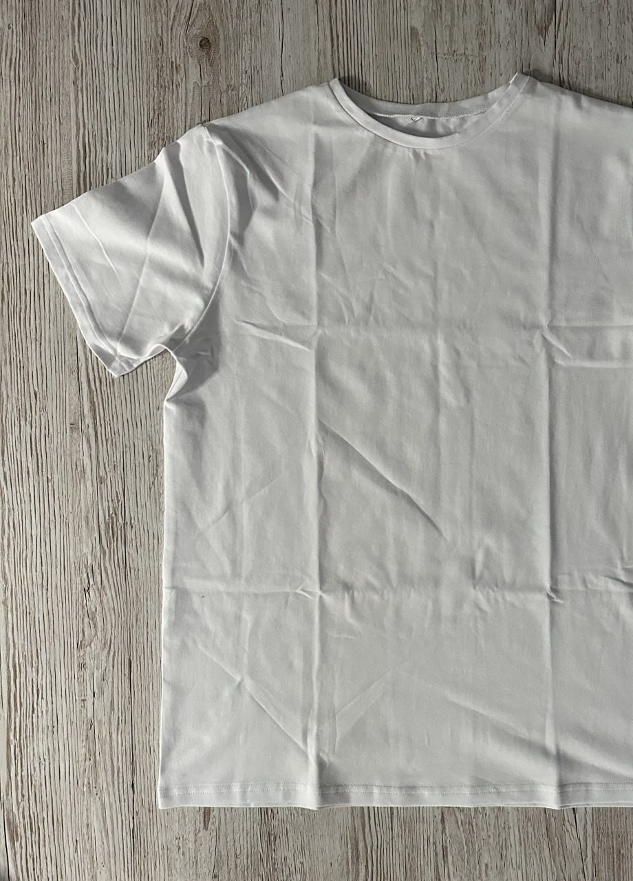 Біла футболка бавовняна базова Vakko
