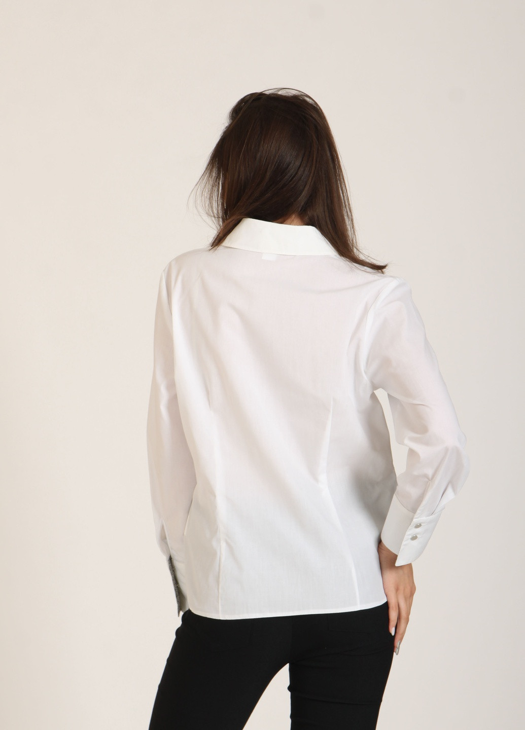 Белая кэжуал рубашка однотонная Steilmann