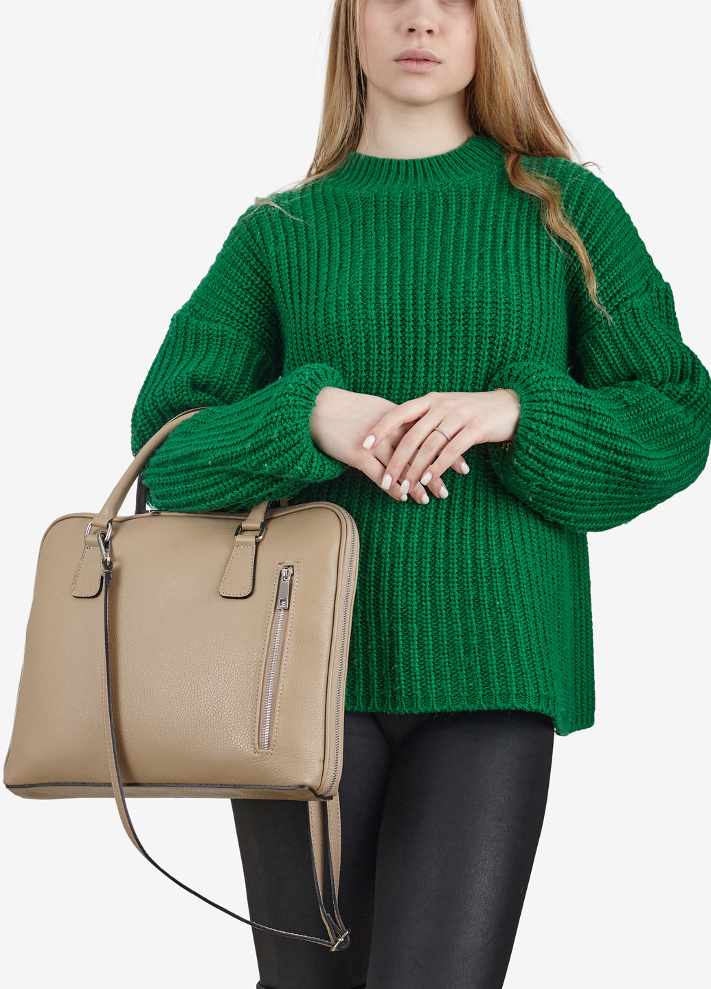 Сумка для ноутбука женская кожаная большая на молнии Briefcase Regina Notte (257867102)