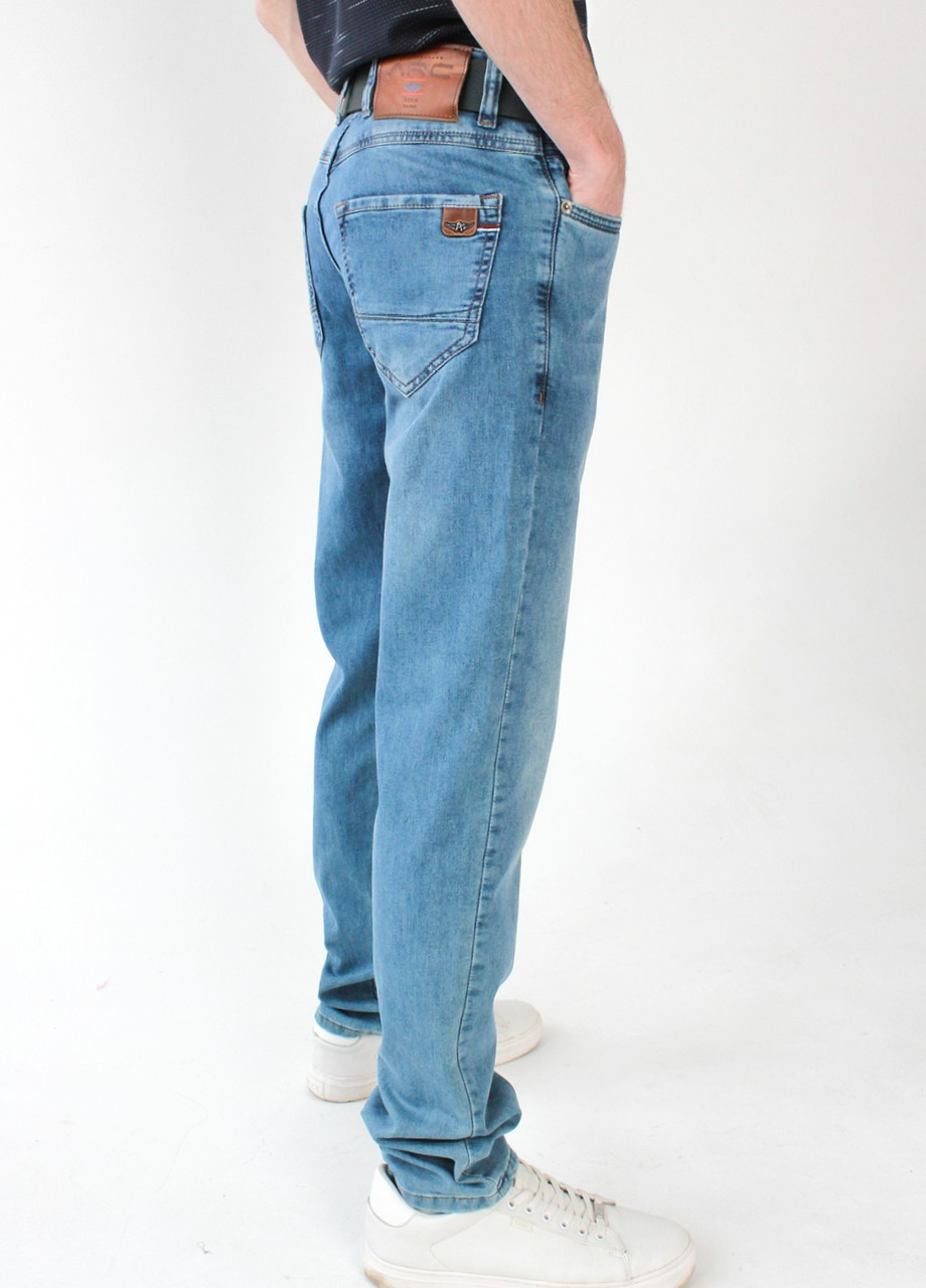 Синие летние слим джинсы мужские сине-зеленые слим тонкие Slim ARCHILES