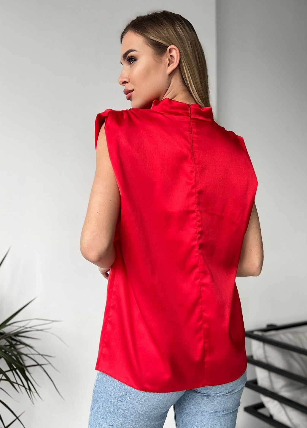 Красная демисезонная блуза женская ISSA PLUS Блуза-13715