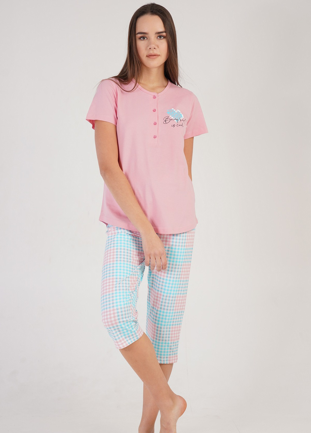Розовая всесезон комплект( футболка, бриджи) футболка + бриджи Vienetta