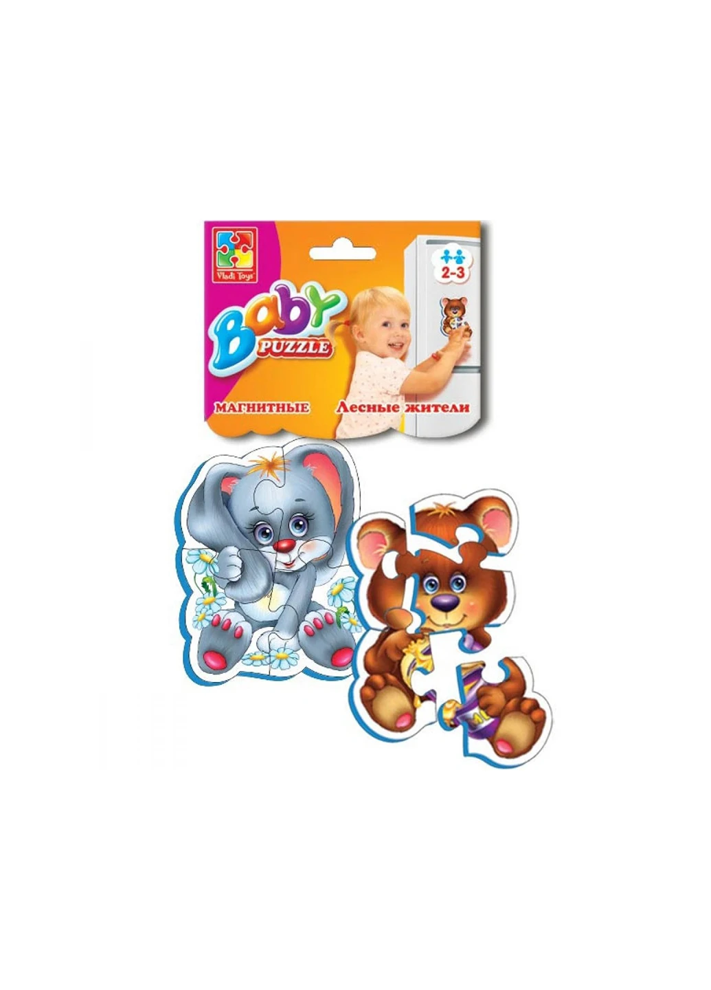 Магнитные бэби пазлы. Лесные жители Vladi toys VT3208-03 (257895623)