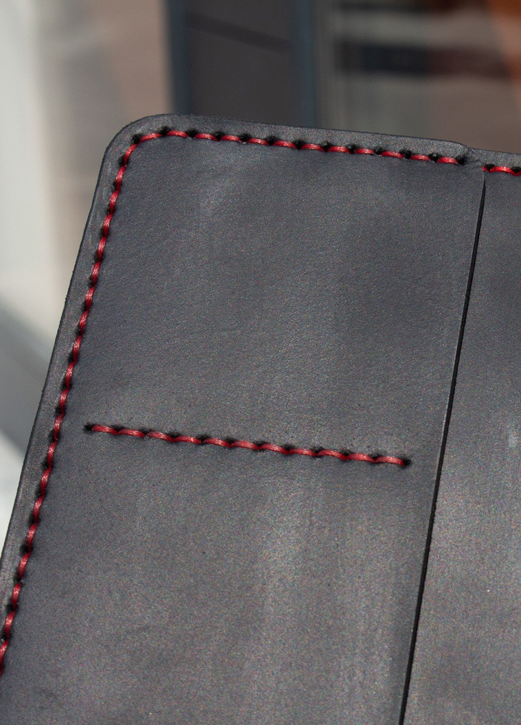 Лонгер, черный с красной нитью SD Leather handy (257898240)