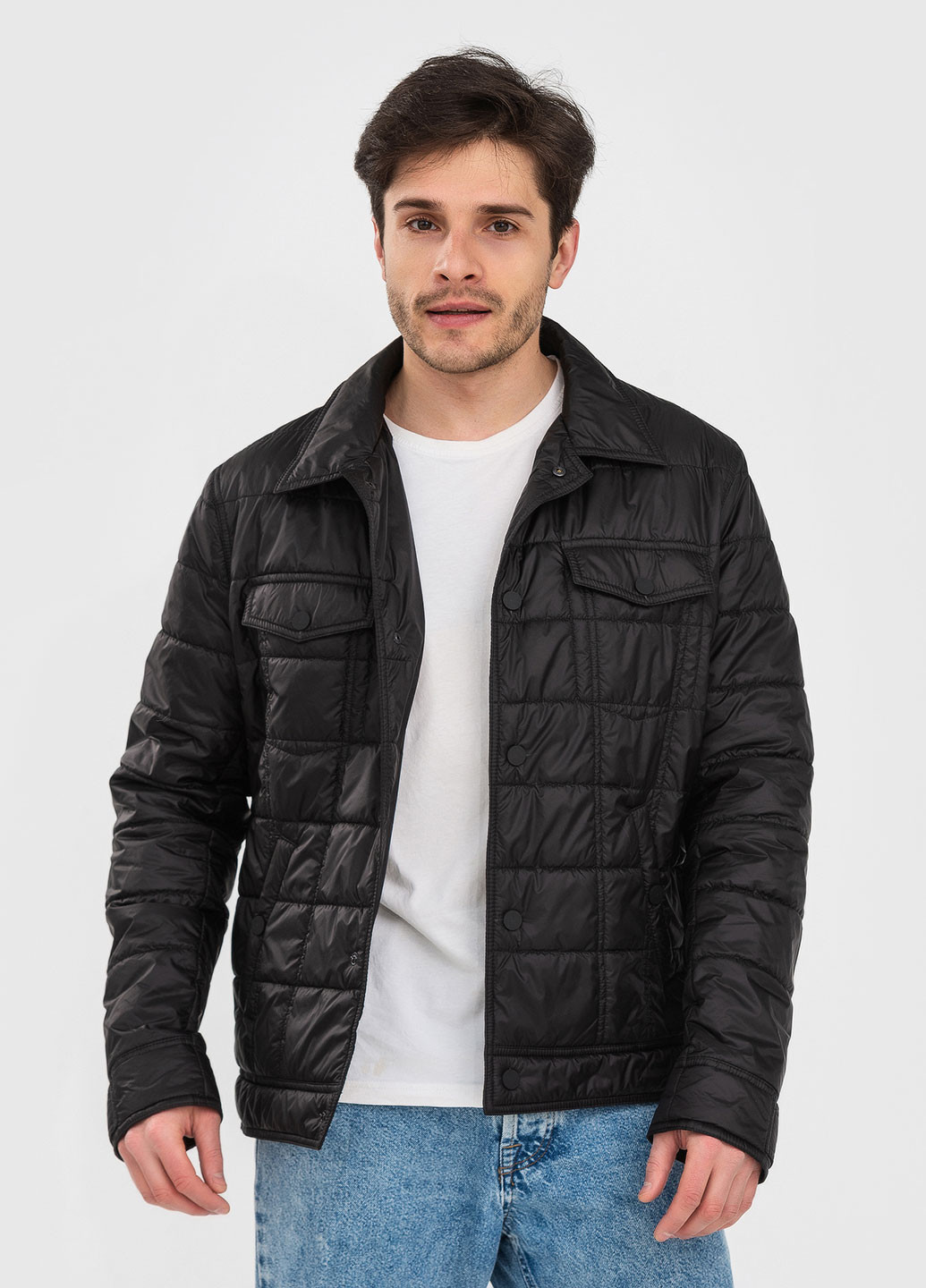 Черная демисезонная куртка легкая Astoni SONAR