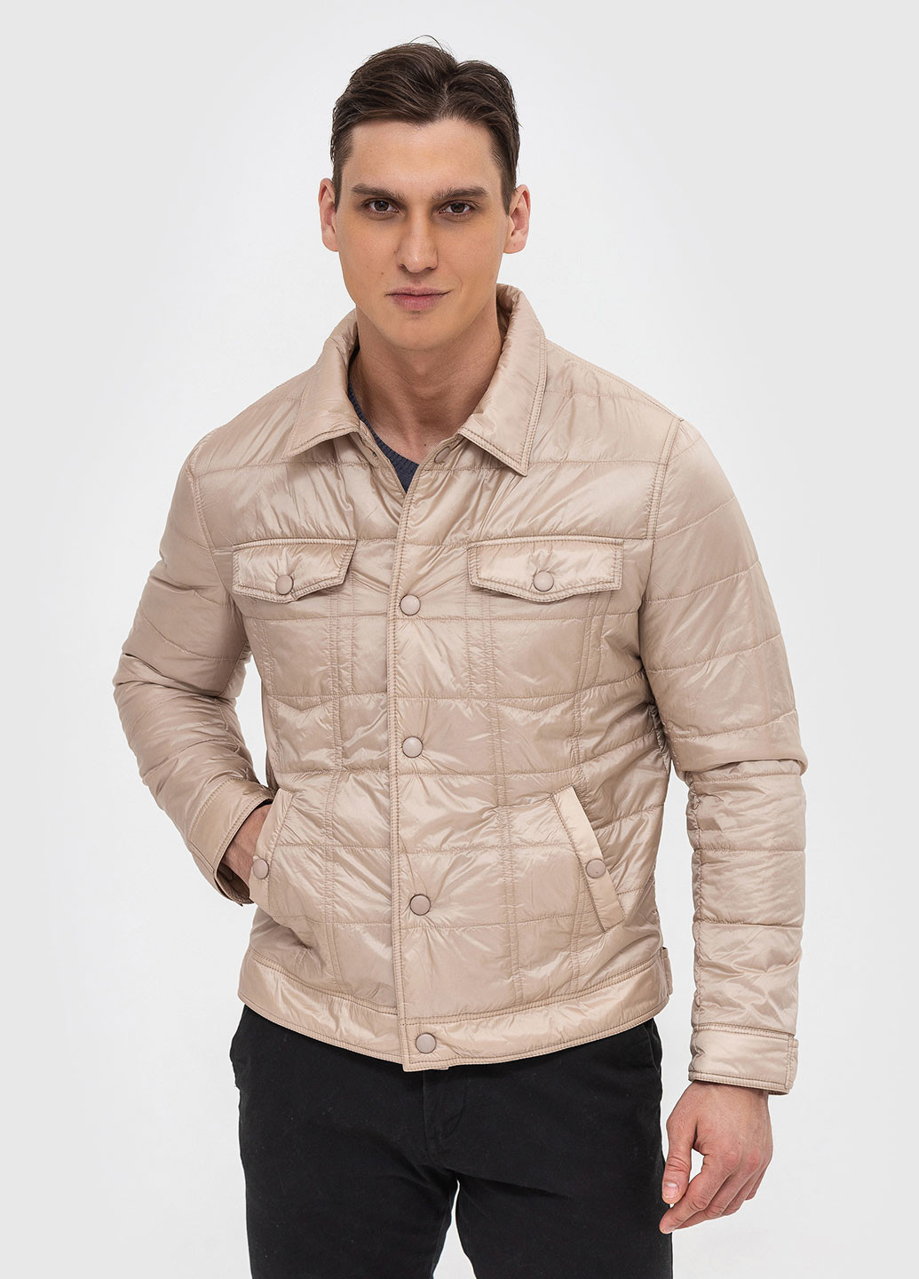 Бежевая демисезонная куртка легкая Astoni SONAR