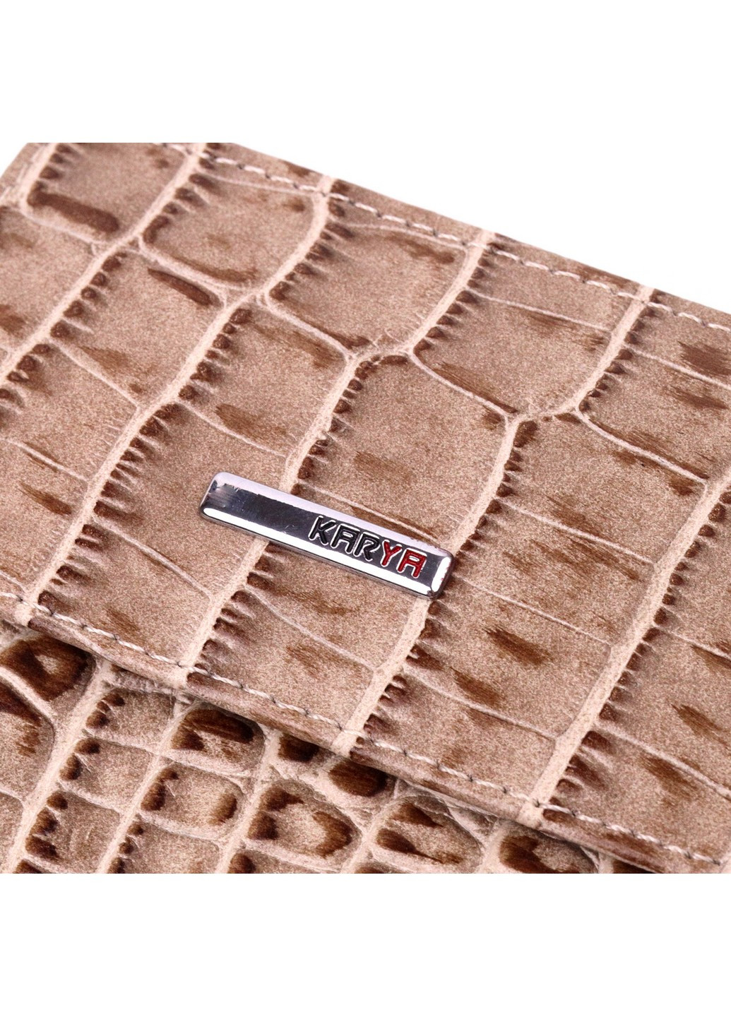 Оригінальний жіночий гаманець з натуральної шкіри під крокодила 10х10х1 см Karya (257936725)