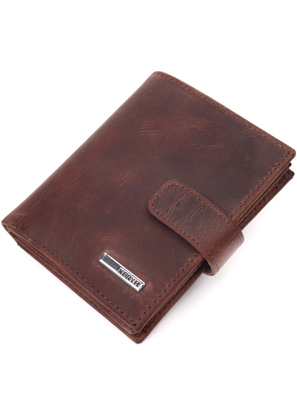 Небольшой мужской кошелек в винтажной коже 9,5х11х2,5 см Karya (257936697)