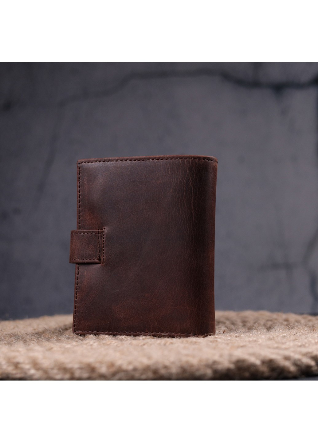 Небольшой мужской кошелек в винтажной коже 9,5х11х2,5 см Karya (257936697)