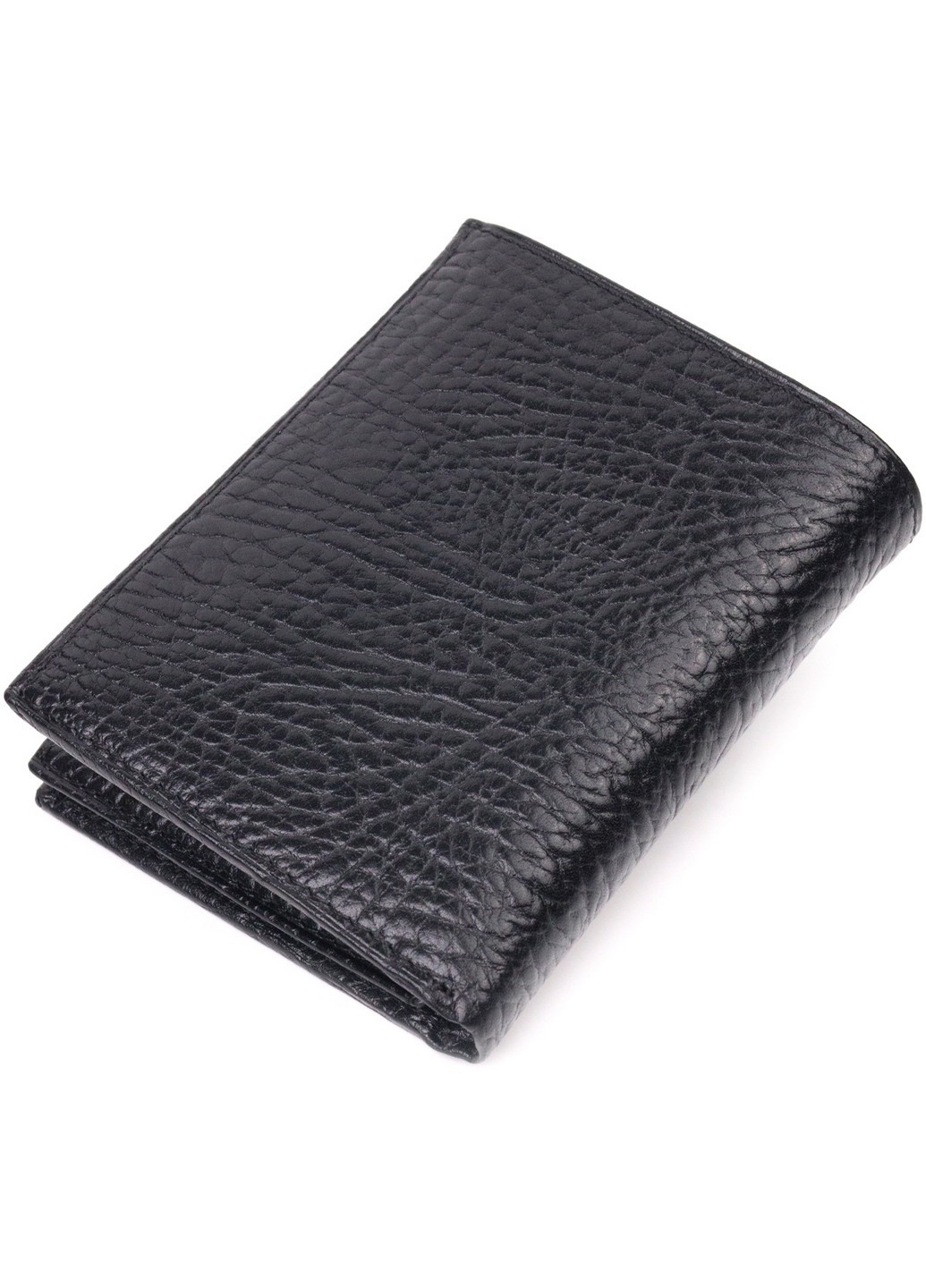 Невеликий гаманець без застібки з натуральної зернистої шкіри 9х11,5х2 см Karya (257936738)