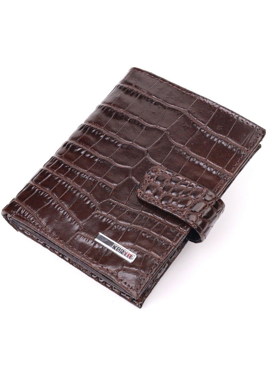 Компактный мужской кошелек из натуральной кожи 9,5х11х2,5 см Karya (257936668)