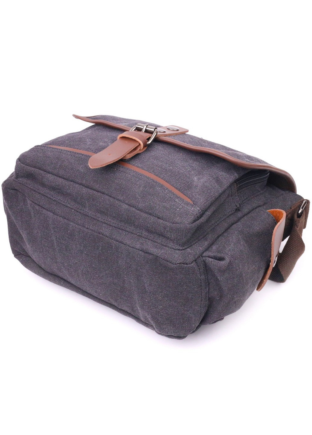 Горизонтальная мужская сумка с клапаном текстильная 17х24х13 см Vintage (257936339)