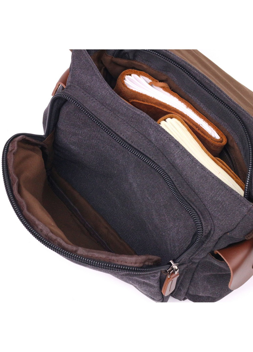 Горизонтальная мужская сумка с клапаном текстильная 17х24х13 см Vintage (257936339)