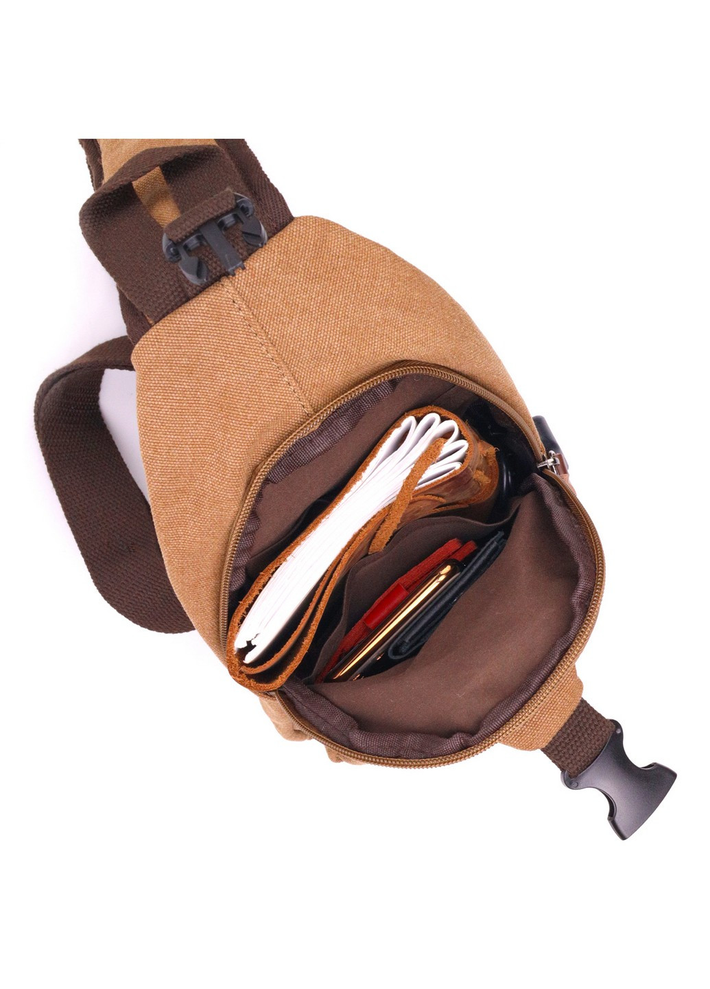 Практична чоловіча сумка через плече із USB кабелем текстильна 15х31х6 см Vintage (257936342)