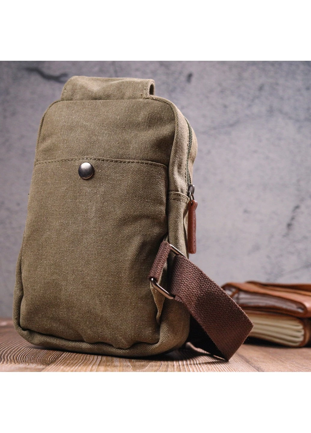 Сумка мужская через плечо из плотного текстиля 15х22х6 см Vintage (257936331)