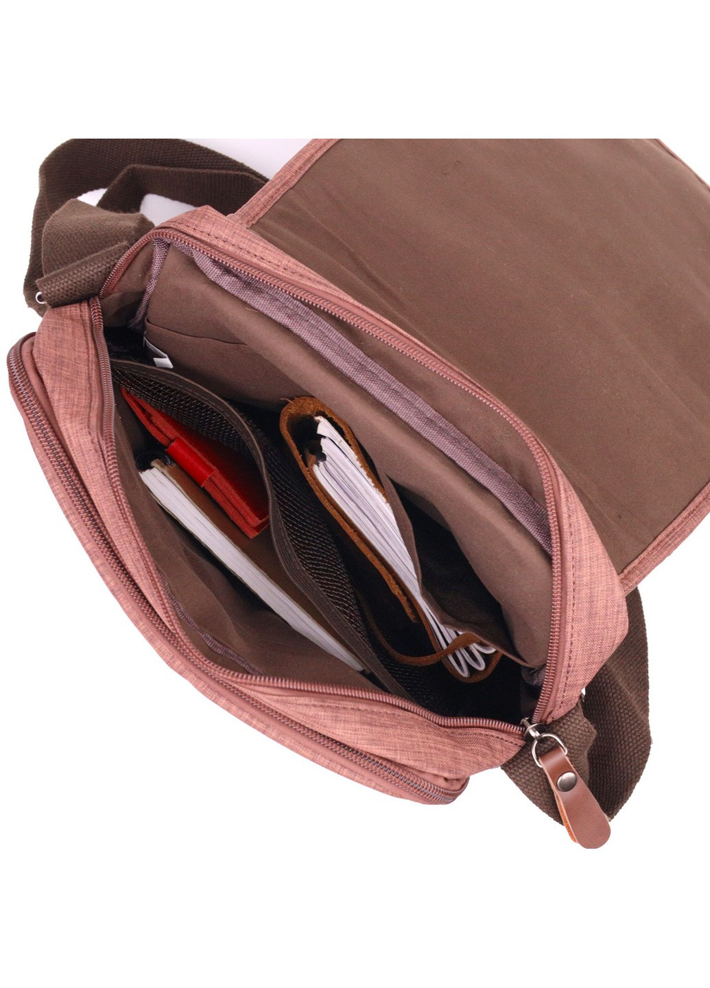 Вместительная мужская сумка из текстиля 15х32х8 см Vintage (257936322)