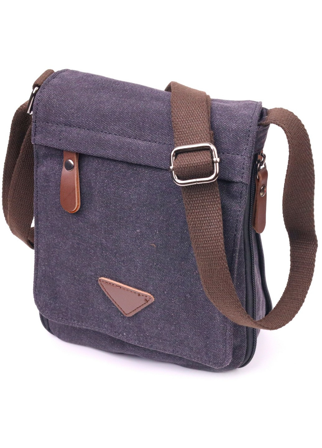 Вертикальна чоловіча сумка текстильна 19х14х2 см Vintage (257936341)