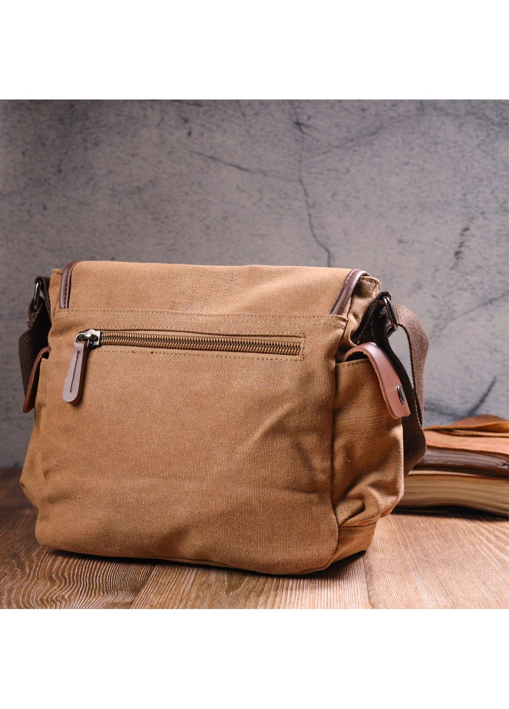 Функциональная мужская сумка с клапаном из текстиля 17х24х13 см Vintage (257936325)