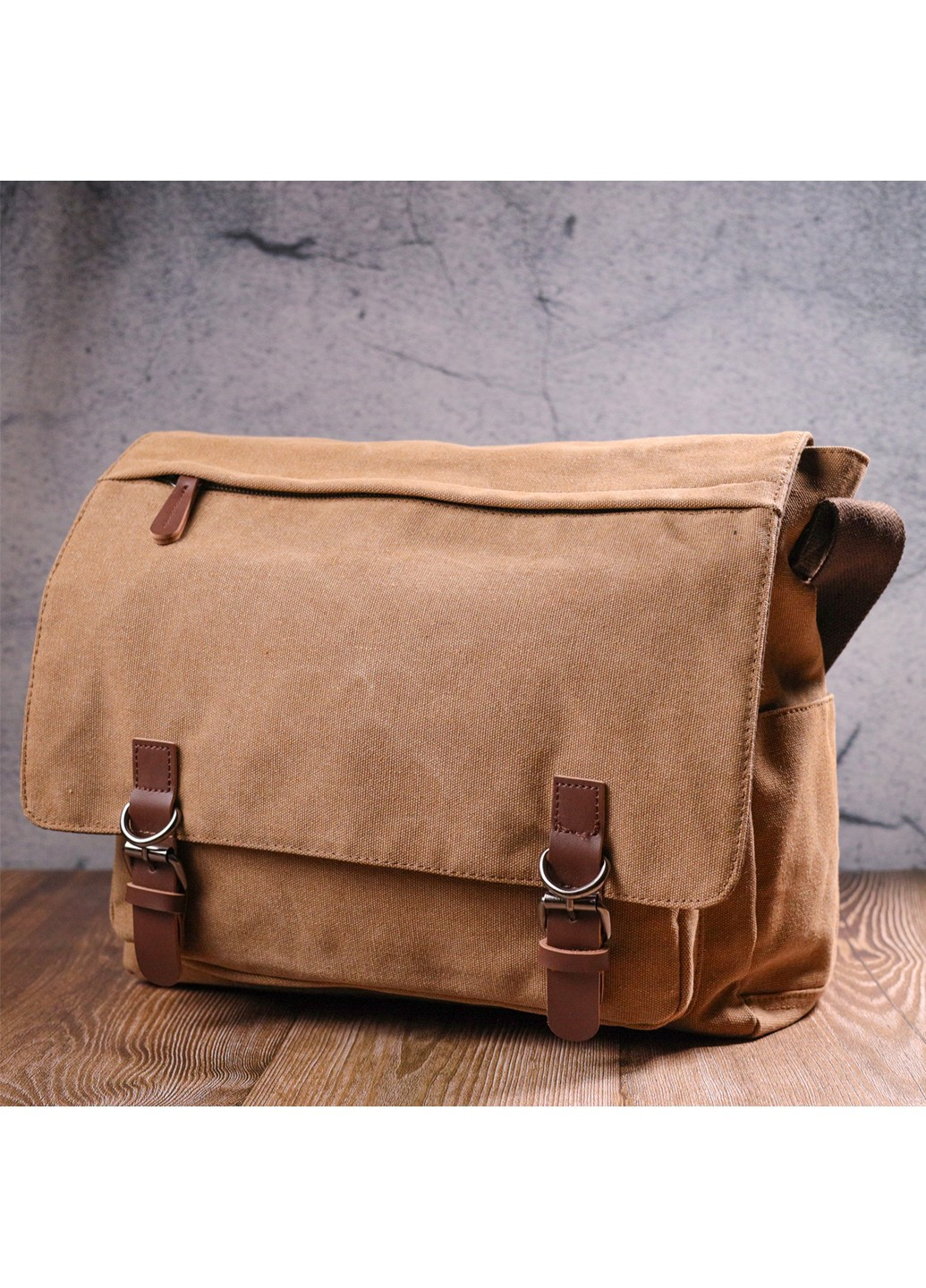 Большая сумка для ноутбука с клапаном из текстиля 36х33х10 см Vintage (257936351)