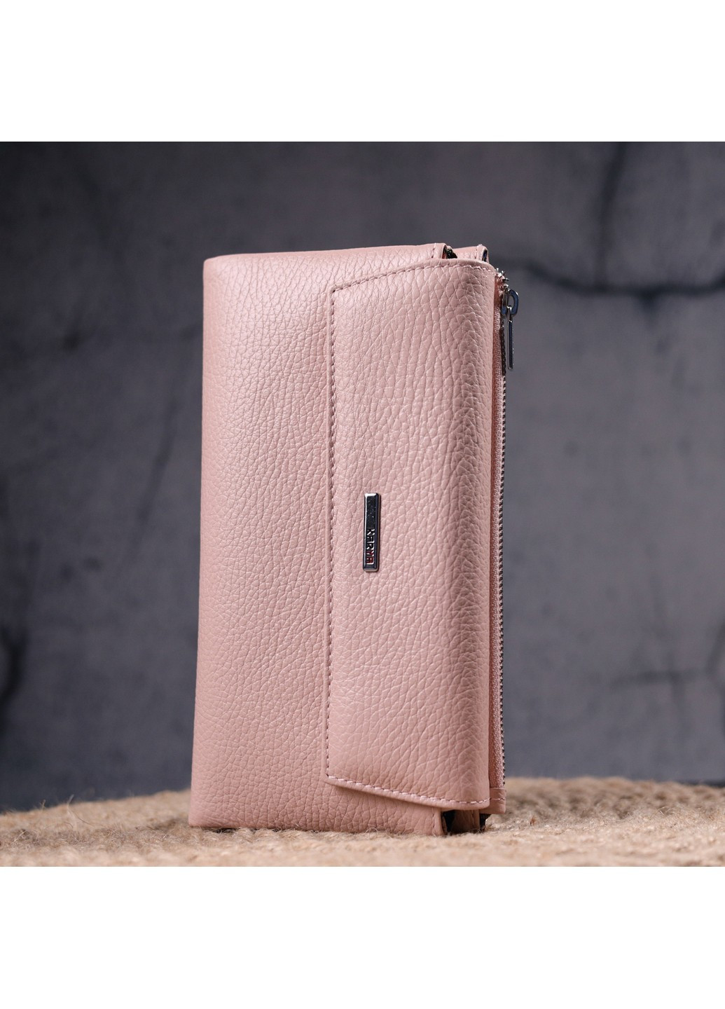 Місткий жіночий гаманець із натуральної шкіри 19,5х10,5х1,5 см Karya (257937483)