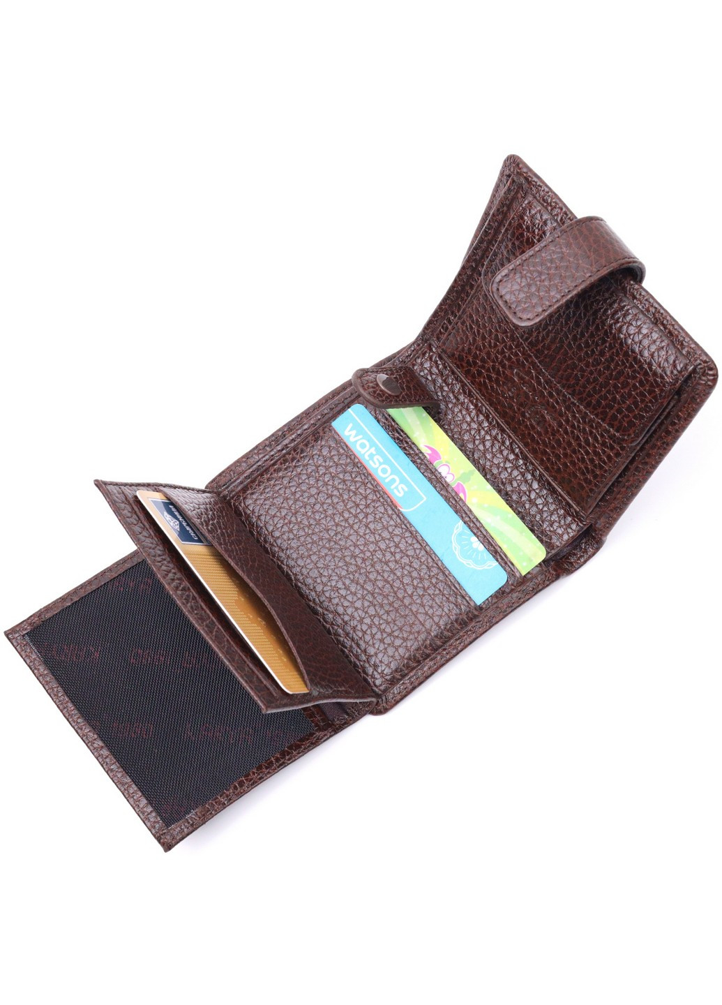 Стильний чоловічий гаманець з натуральної крупнозернистої шкіри 9х10,5х2 см Karya (257937455)