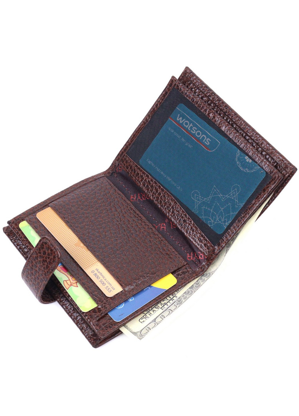 Чоловічий невеликий шкіряний гаманець 9,5х11х2,5 см Karya (257937462)