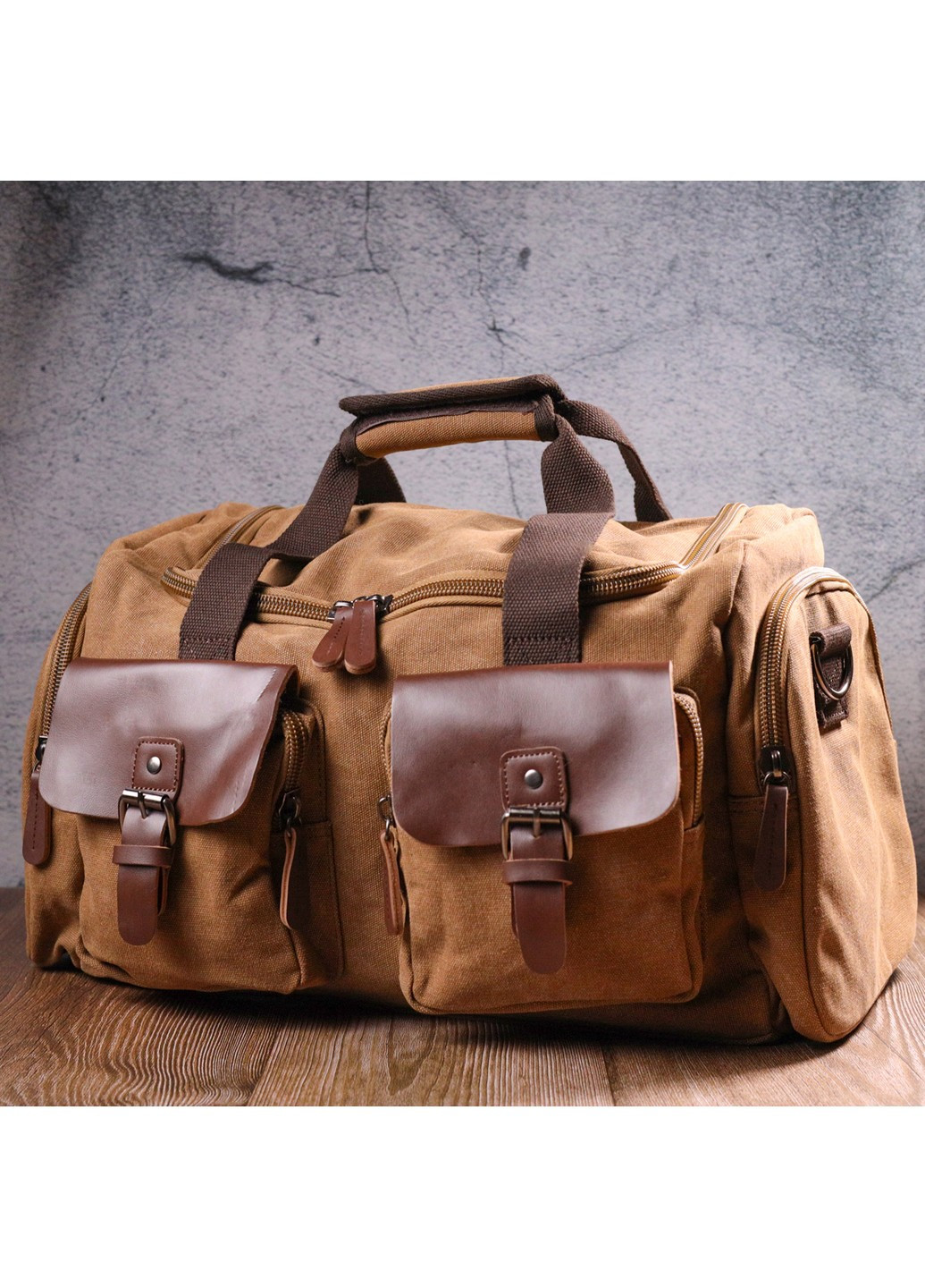 Удобная дорожная сумка из плотного текстиля 50х25х22 см Vintage (257937247)