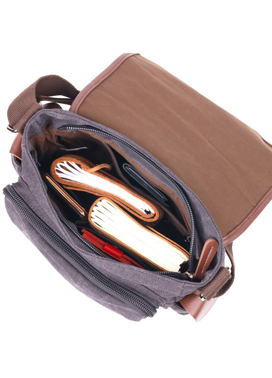 Горизонтальная мужская сумка с клапаном текстильная 17х24х13 см Vintage (257937235)