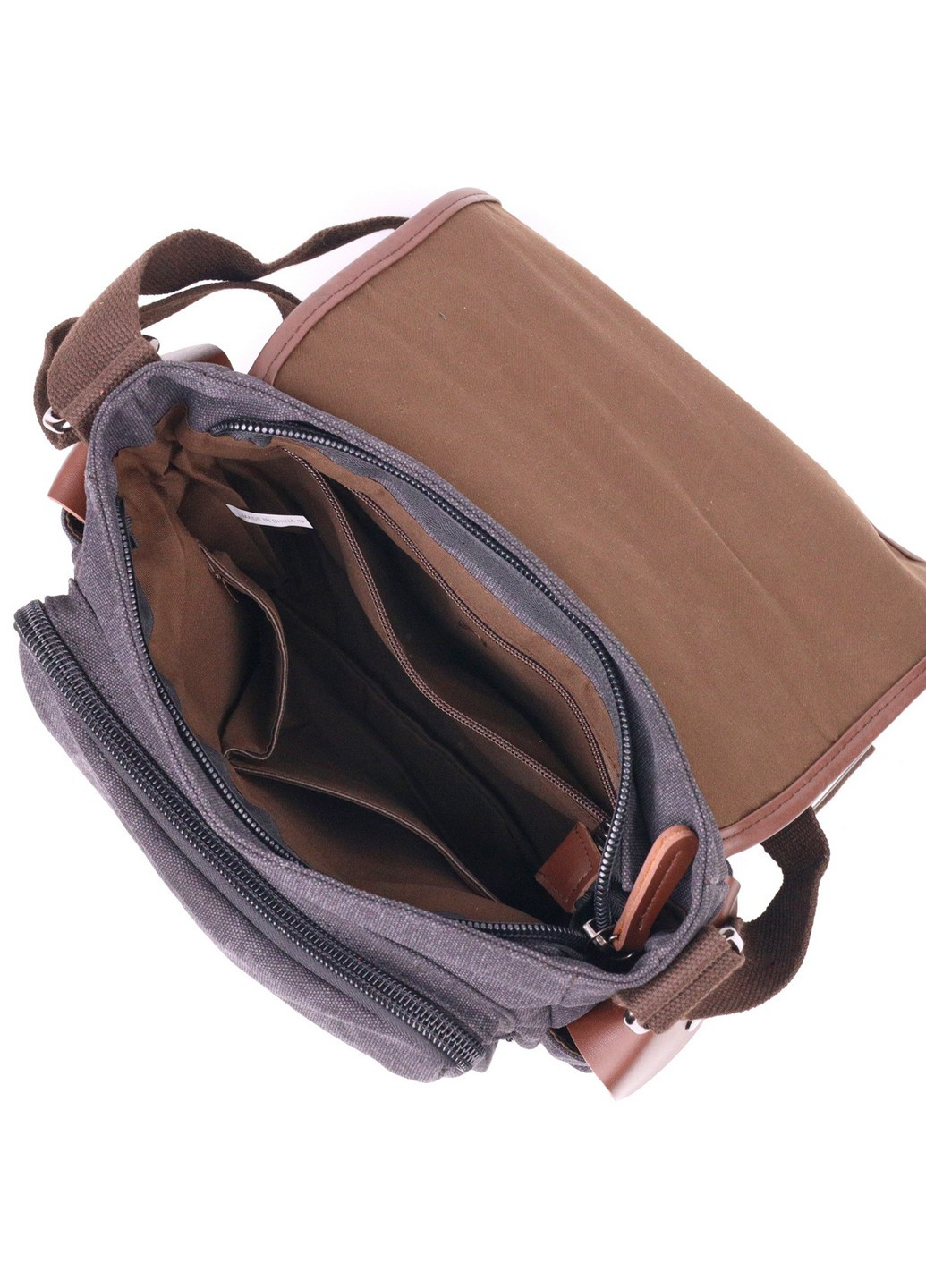 Горизонтальная мужская сумка с клапаном текстильная 17х24х13 см Vintage (257937235)