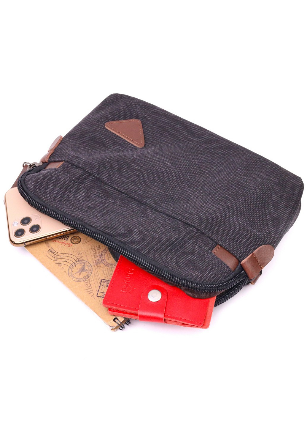 Удобная мужская барсетка текстильная 24х16х3 см Vintage (257937246)