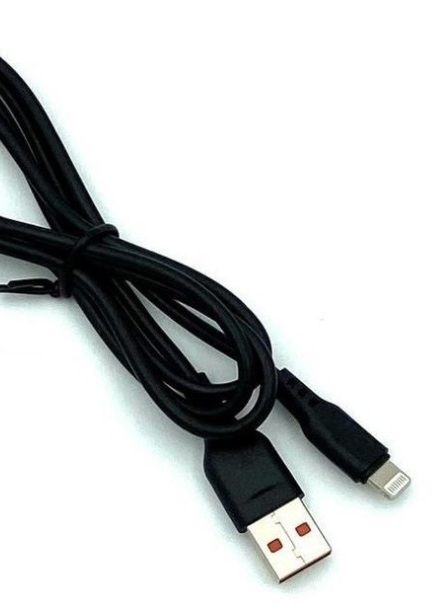 Кабель для заряджання та передачі даних Denmen D01L USB to Lightning Чорний 1 м No Brand (257952215)