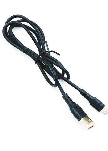 Кабель для заряджання та передачі даних Denmen D06L USB to Lightning Чорний 1 м No Brand (257952213)