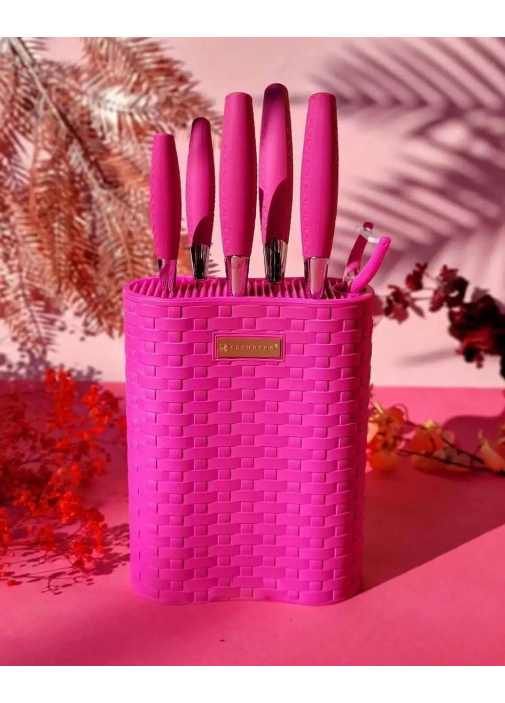 Набор ножей EB-11025-Pink 7 предметов розовый Edenberg комбинированные,