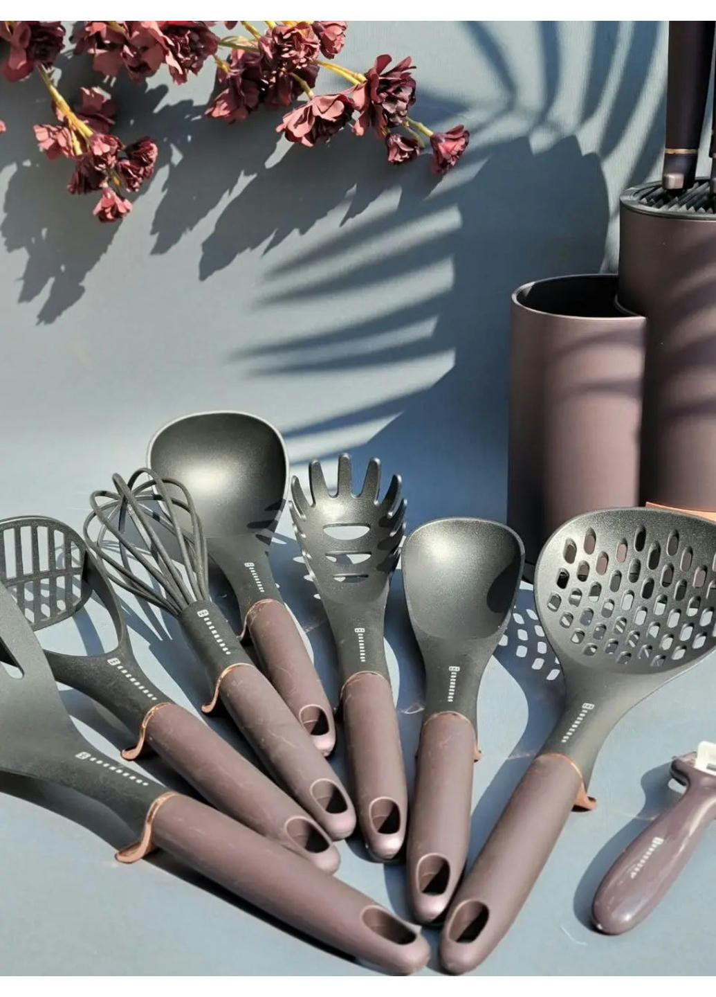 Набор ножей и кухонных принадлежностей EB-11099-Brown 14 предметов коричневый Edenberg комбинированные,