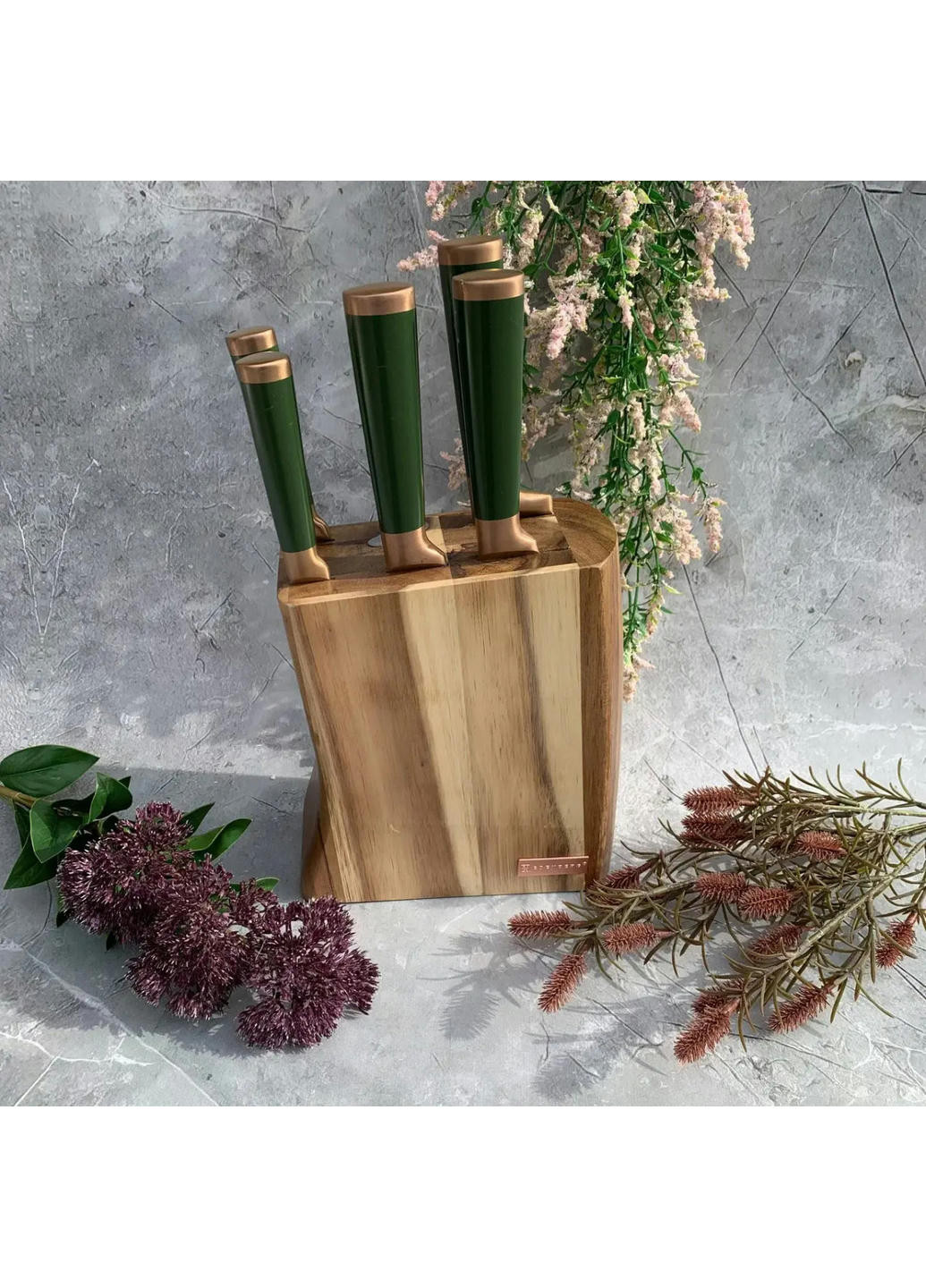 Набір ножів EB-11029-Green 7 предметів зелений Edenberg комбінований,