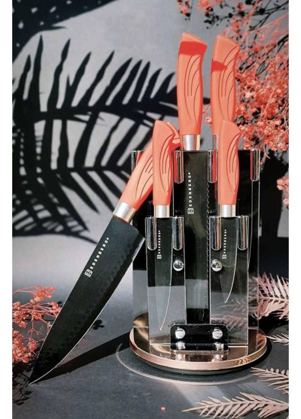 Набор ножей EB-11006-Red 6 предметов красный Edenberg комбинированные,