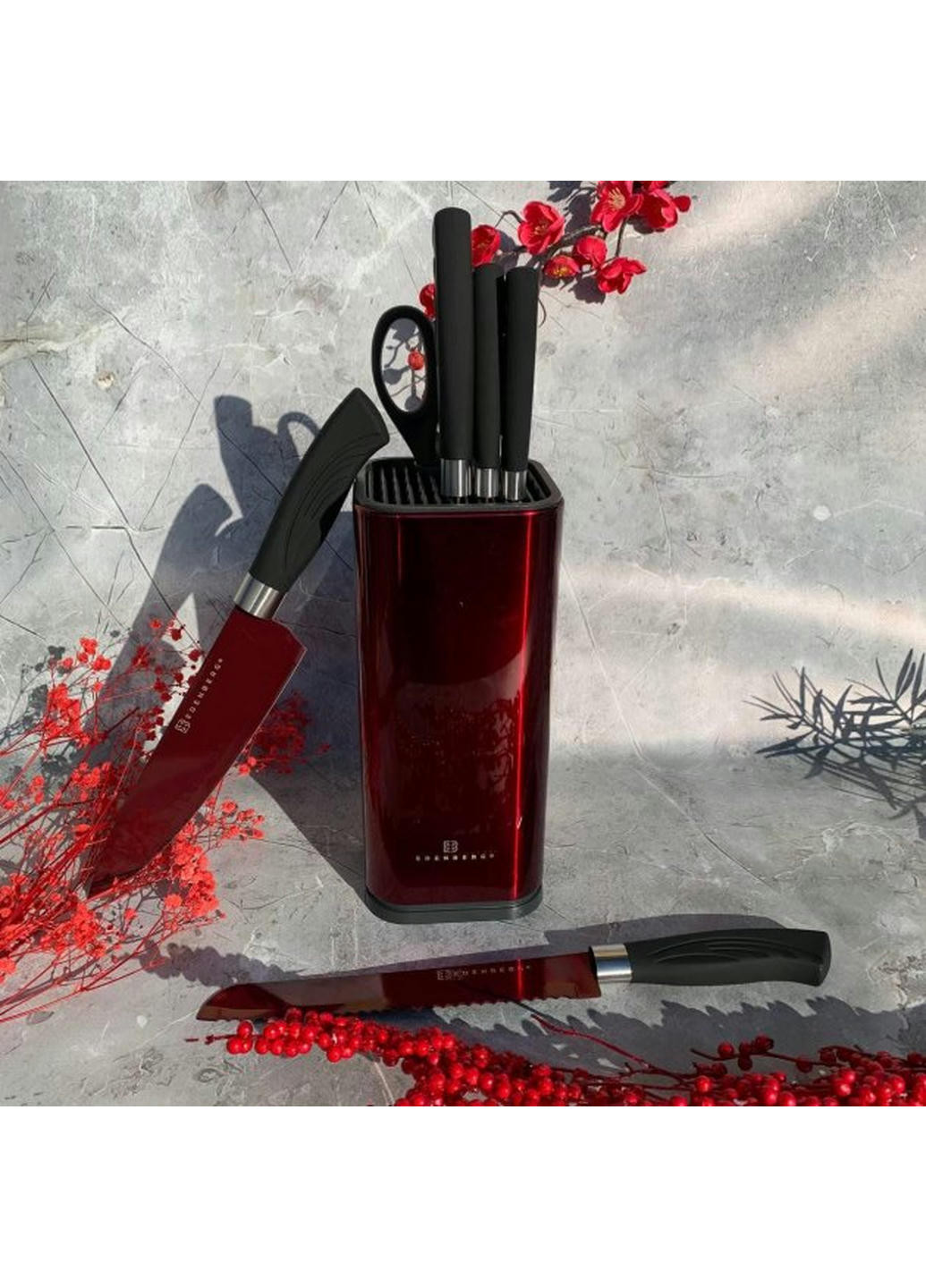 Набір ножів EB-11027-Red 7 предметів червоний Edenberg комбінований,