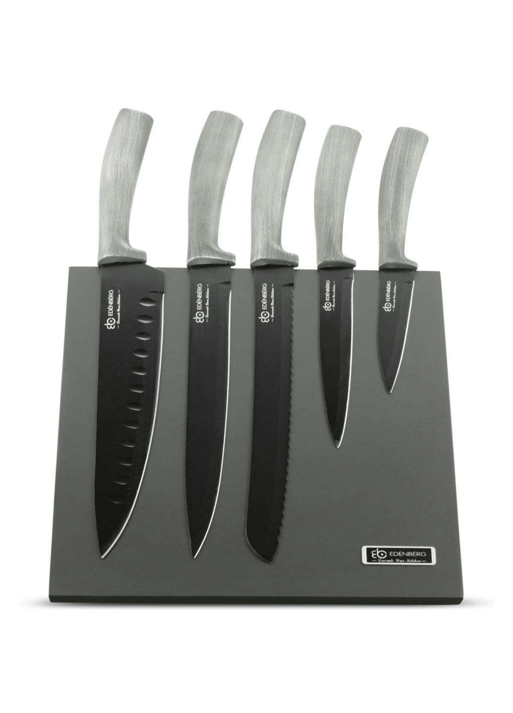 Набор ножей EB-957-Grey 6 предметов серый Edenberg комбинированные,