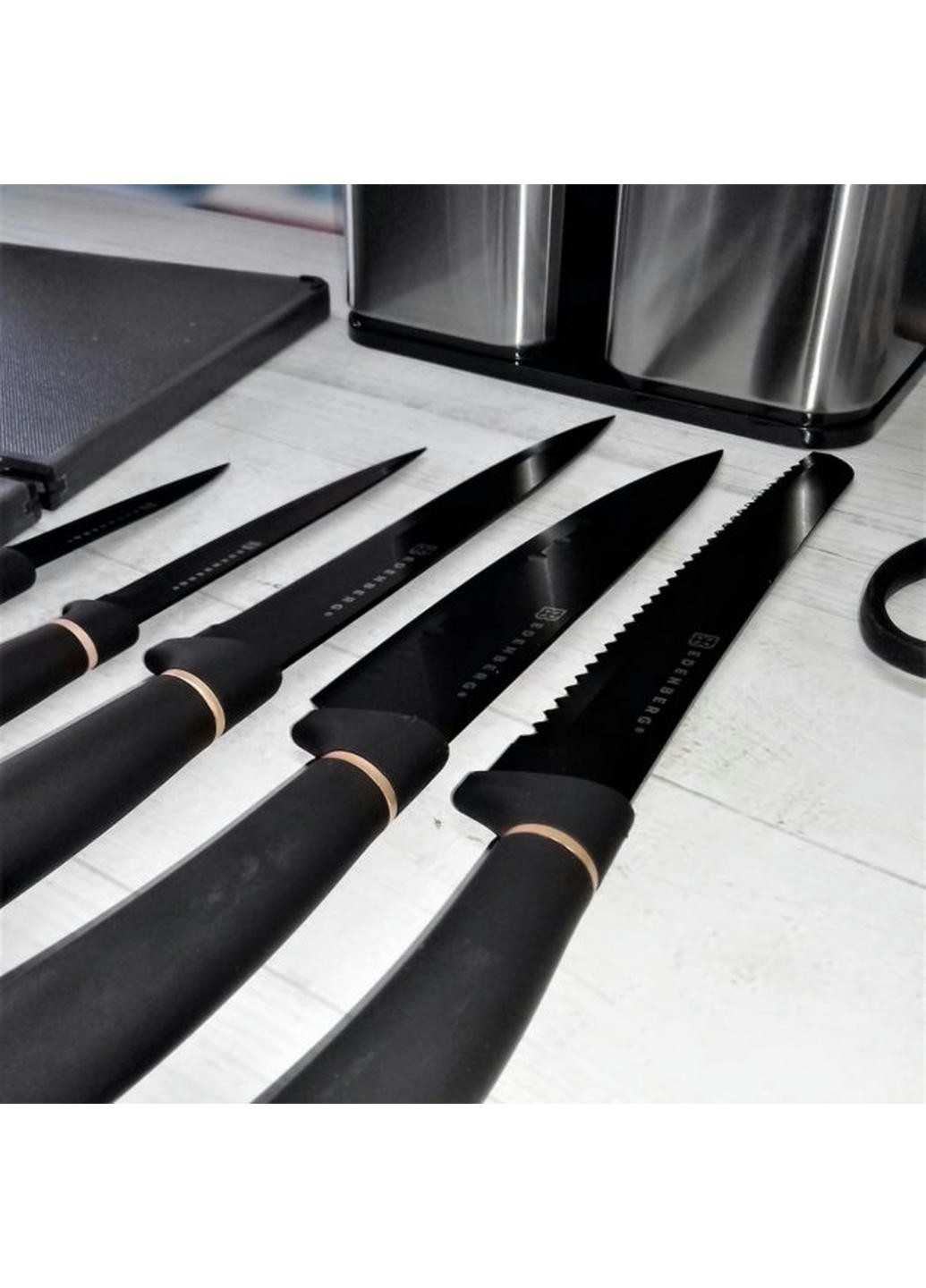 Набор ножей и кухонных принадлежностей EB-3615 15 предметов Edenberg комбинированные,