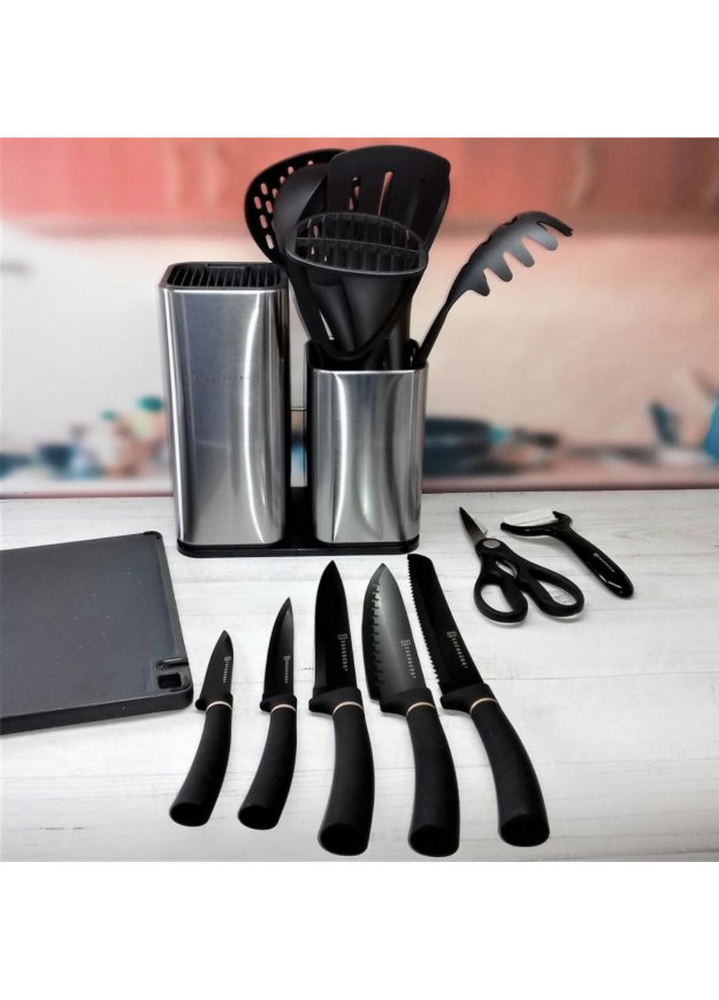 Набір ножів та кухонного приладдя EB-3615 15 предметів Edenberg комбінований,