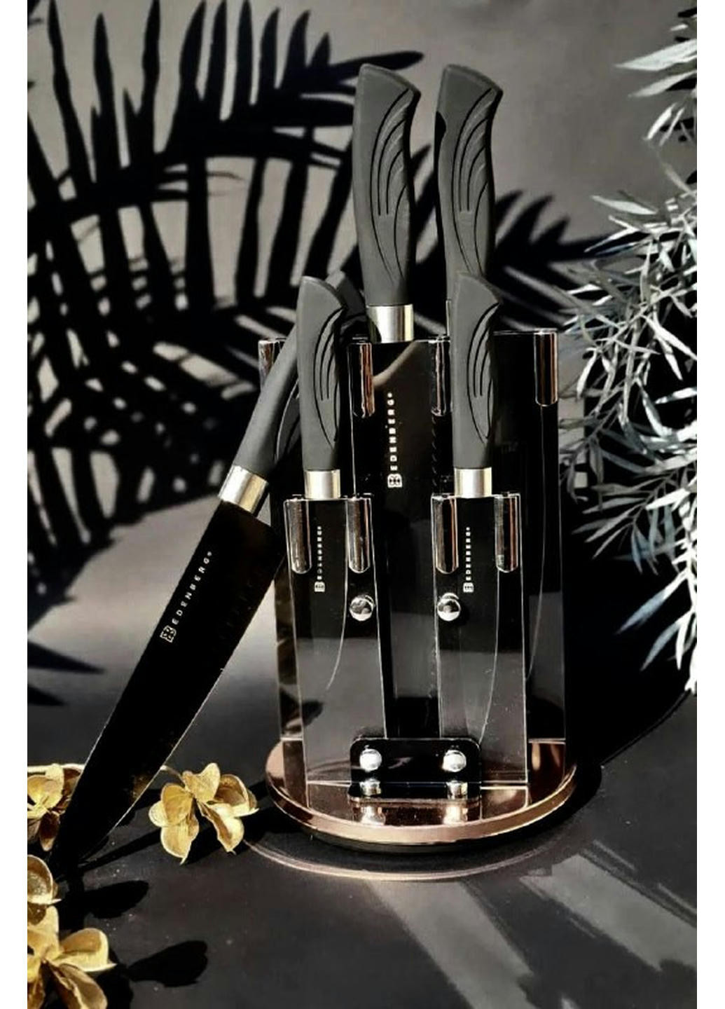 Набор ножей EB-11006-Black 6 предметов черный Edenberg комбинированные,