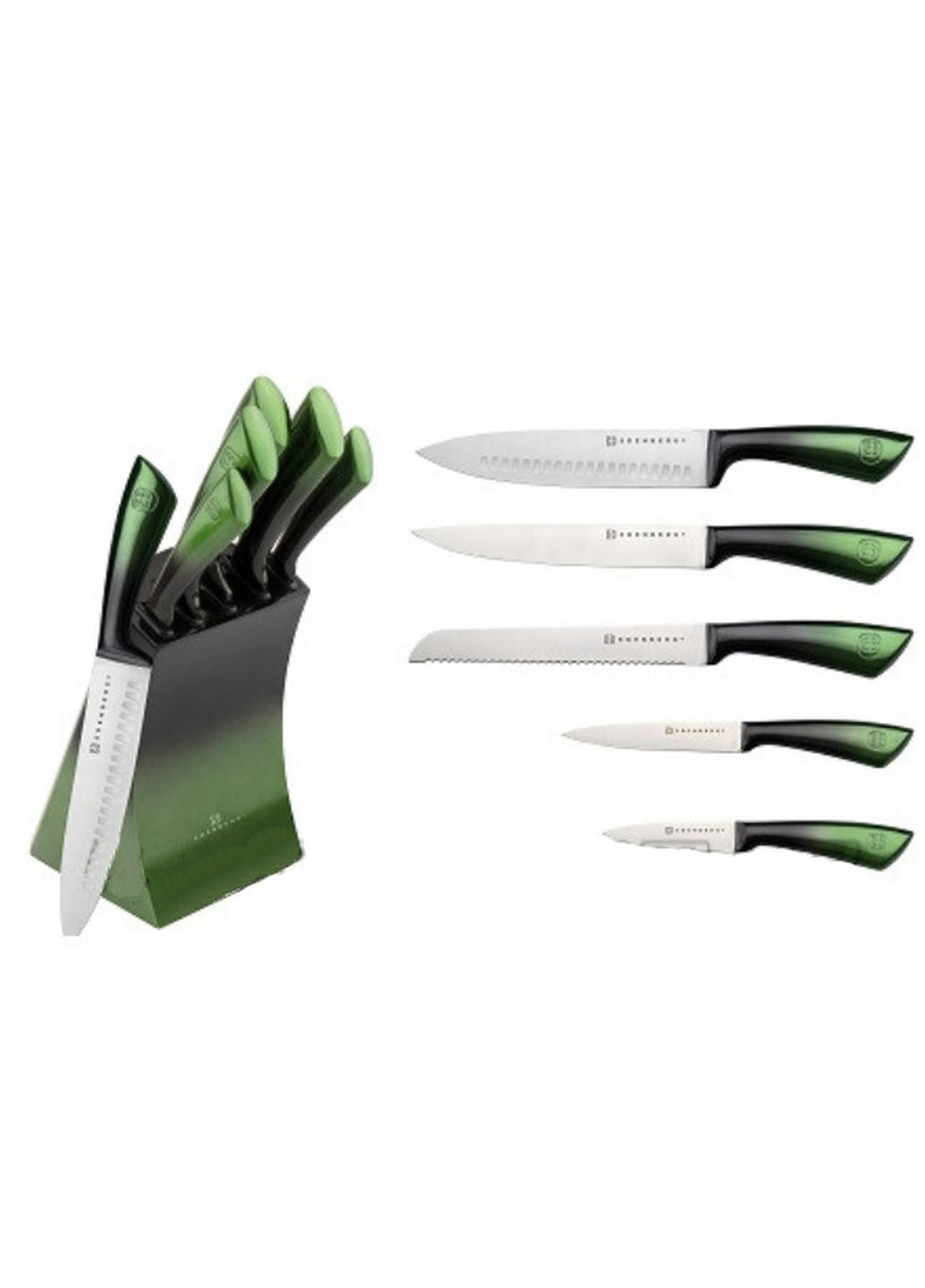 Набор ножей EB-11003-Green 6 предметов зеленый Edenberg комбинированные,