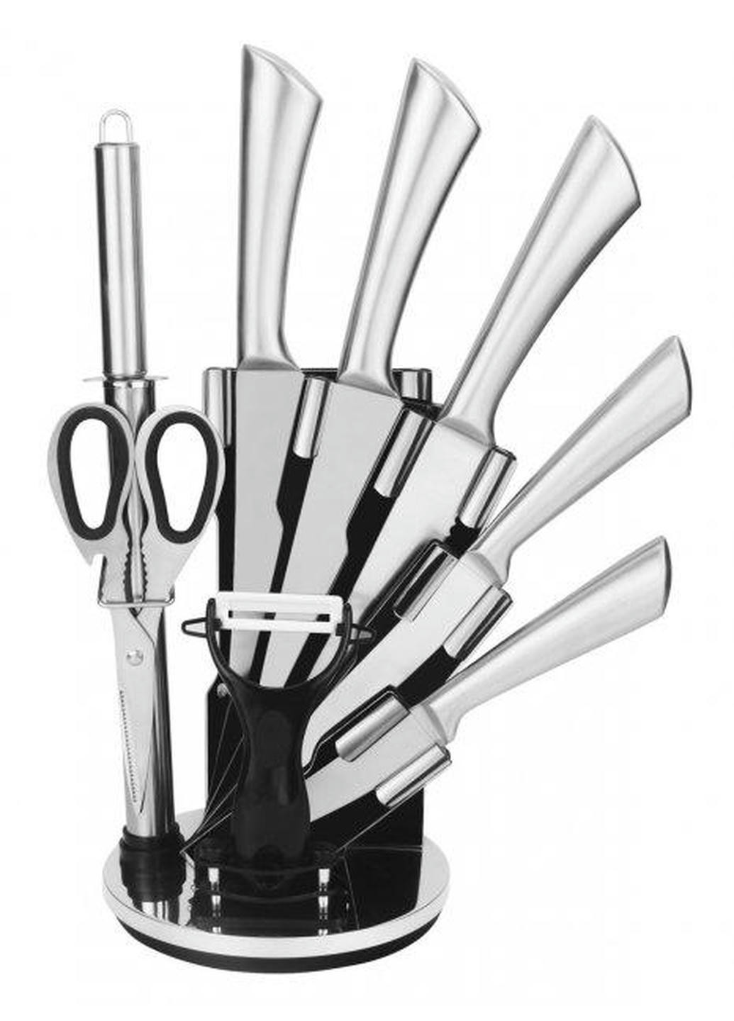 Набор ножей CB-7076 9 предметов серый Con Brio комбинированные,