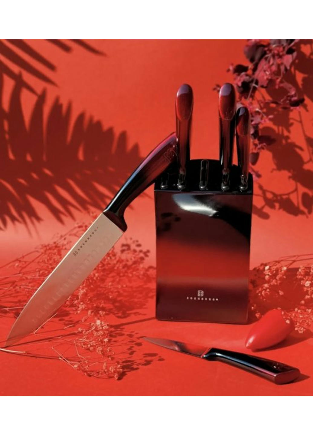 Набор ножей EB-11003-Red 6 предметов красный Edenberg комбинированные,