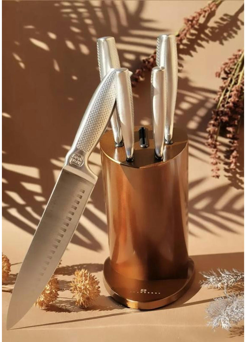 Набор ножей EB-11021-Brown 6 предметов коричневый Edenberg комбинированные,