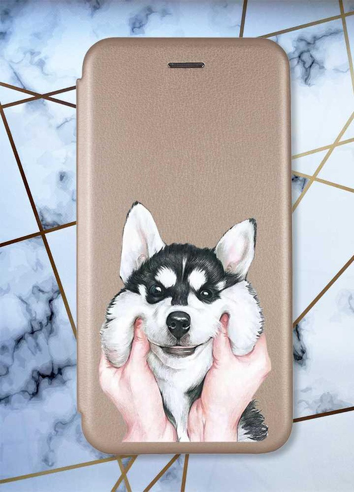 Чехол-книжка с рисунком для Samsung Galaxy A50 (2019) A505/A30s Золотой; Мордочка (принт 121) Creative (257957101)