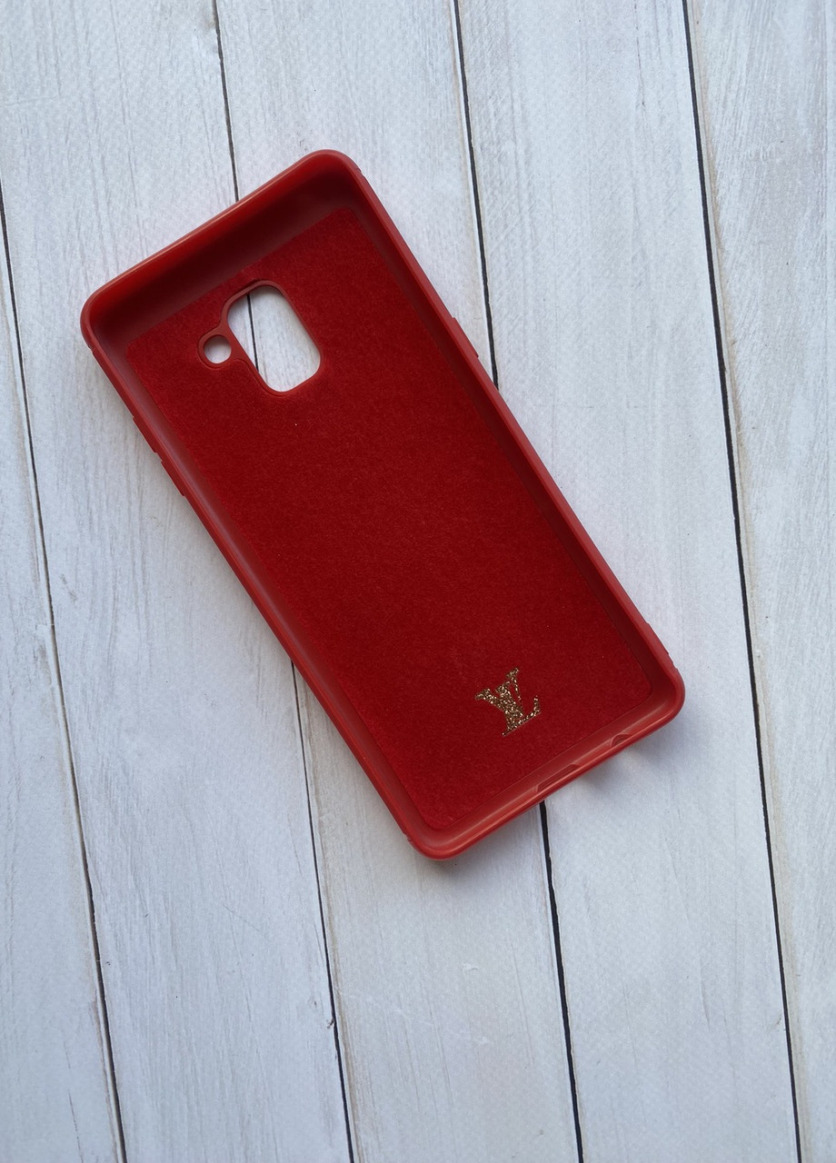 Силиконовый чехол с тканевой обшивкой для Samsung Galaxy A8 Plus 2018 A730 Луи Виттон красный Creative (257977264)