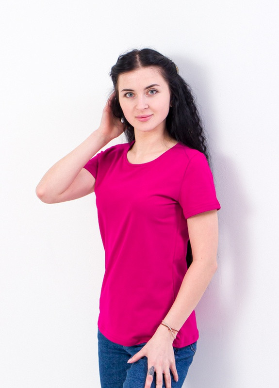 Рожева літня футболка жіноча темно-малиновий носи своє (p-6018-108190) Носи своє