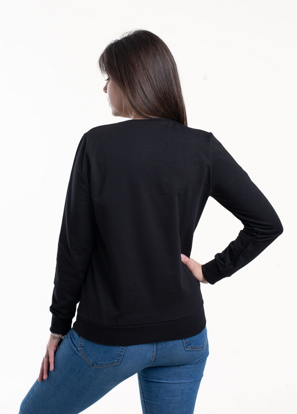 Чорний світшот жіночій Наталюкс однотонний (257963084)