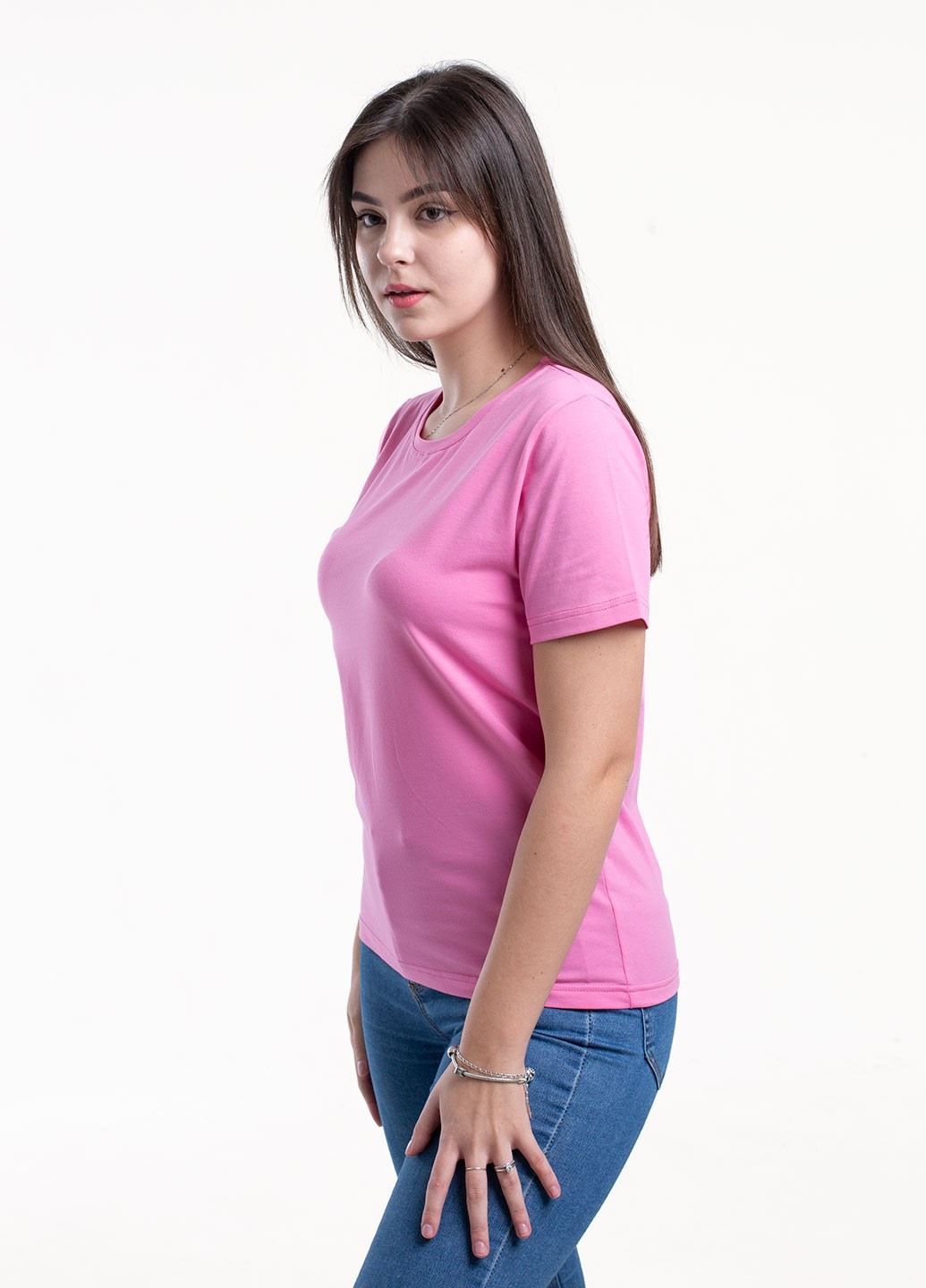 Розовая всесезон футболка женская Наталюкс 41-2357